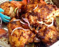 Chicken Suya appetizing whole chicken seasoned with hot spices