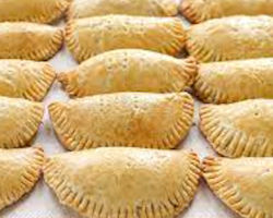 Meat pie - crust baked with meat filling, vegetables and seasoning.